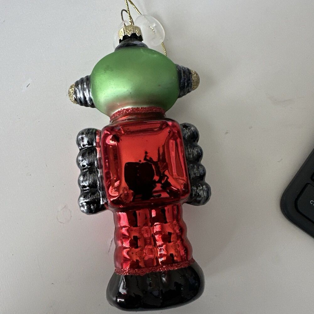 Vintage Robot Blown Glass Christmas Ornament Multi Color 5” - Picture 6 of 6